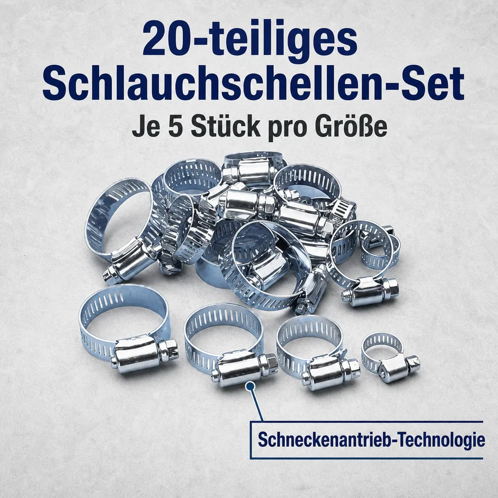 Schlauchschellen, 20-tlg. Satz