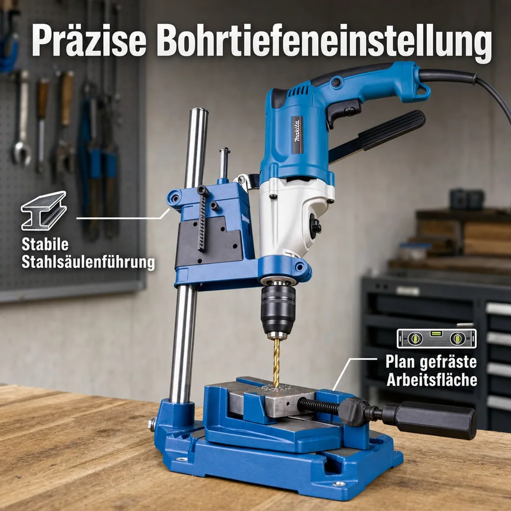 Bohrständer und Maschinenschraubstock im Set