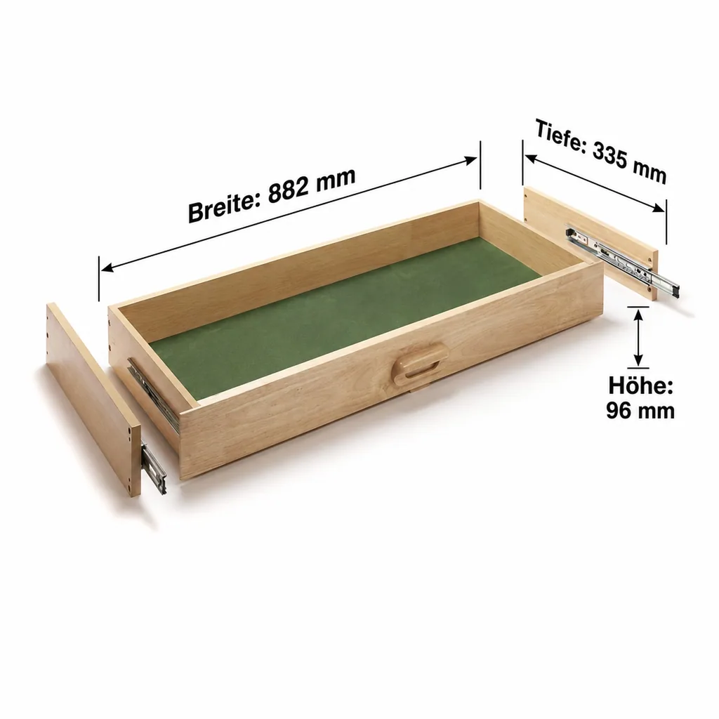 Schublade 882 x 335 x 96 mm für Hobelbank Nr. 93 89 21