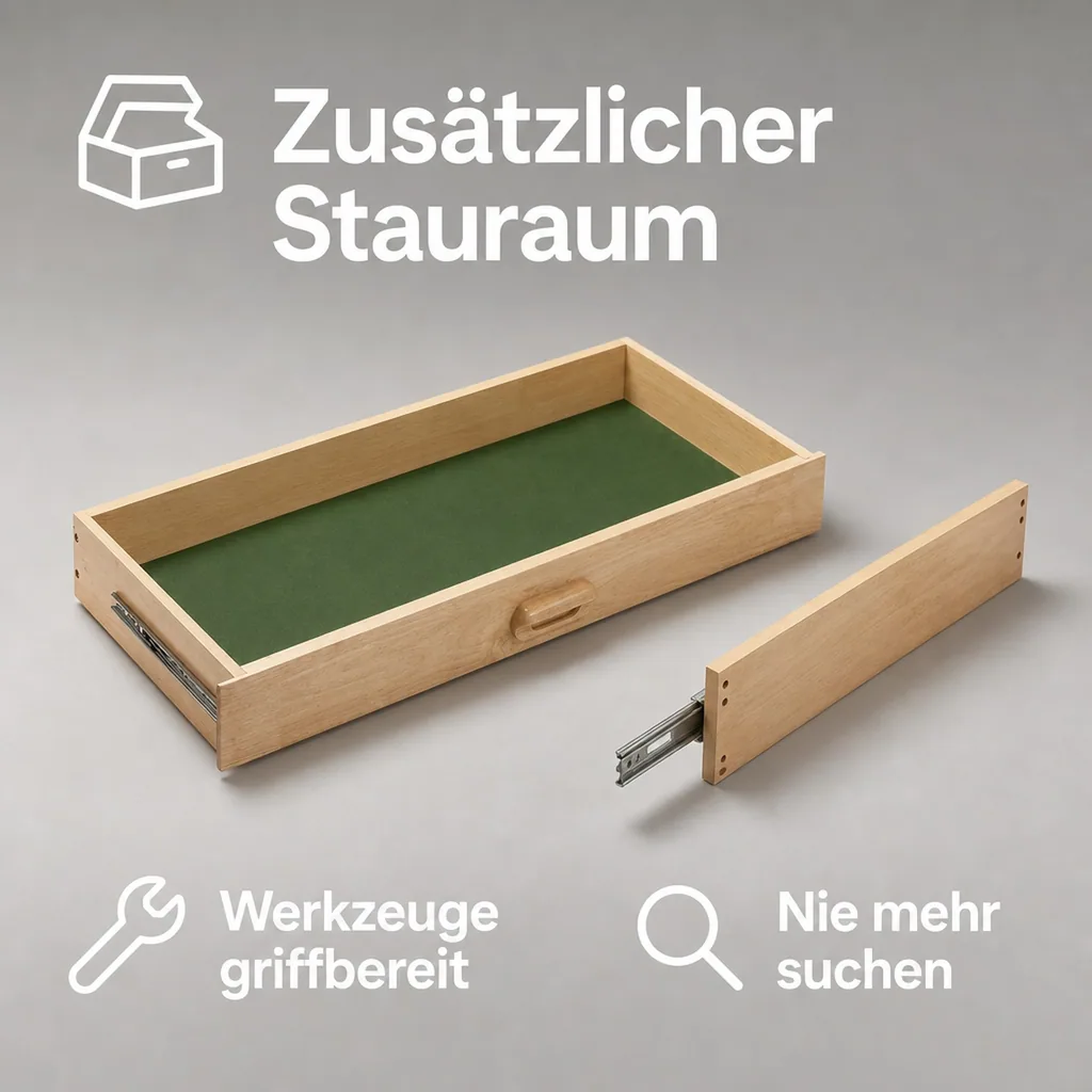 Schublade 882 x 335 x 96 mm für Hobelbank Nr. 93 89 21
