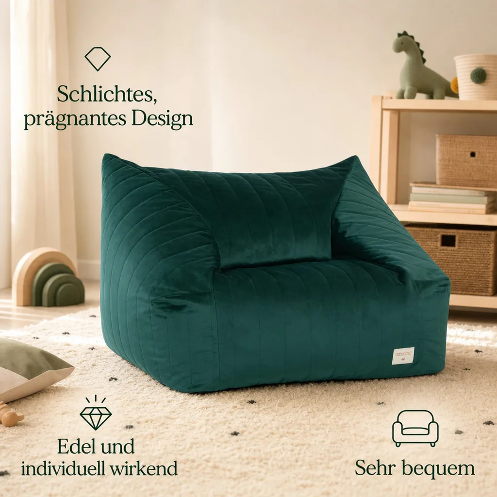 Nobodinoz Sitzsack "Chelsea" Samt grün