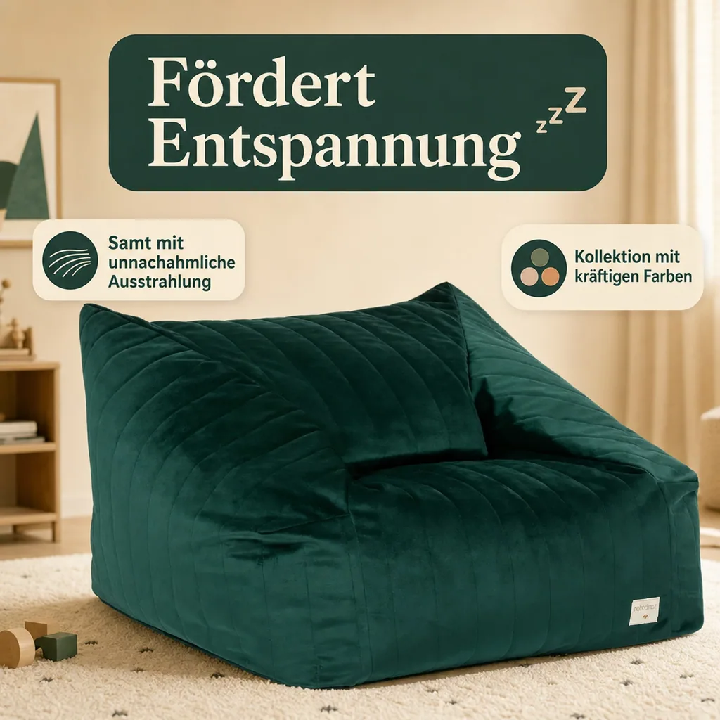 Nobodinoz Sitzsack "Chelsea" Samt grün