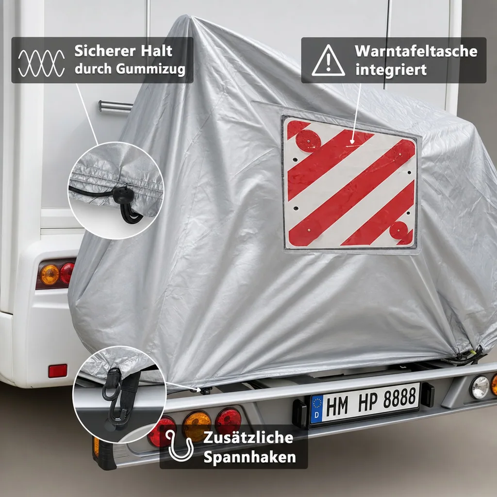 Fahrrad-Schutzhülle mit Warntafeltasche