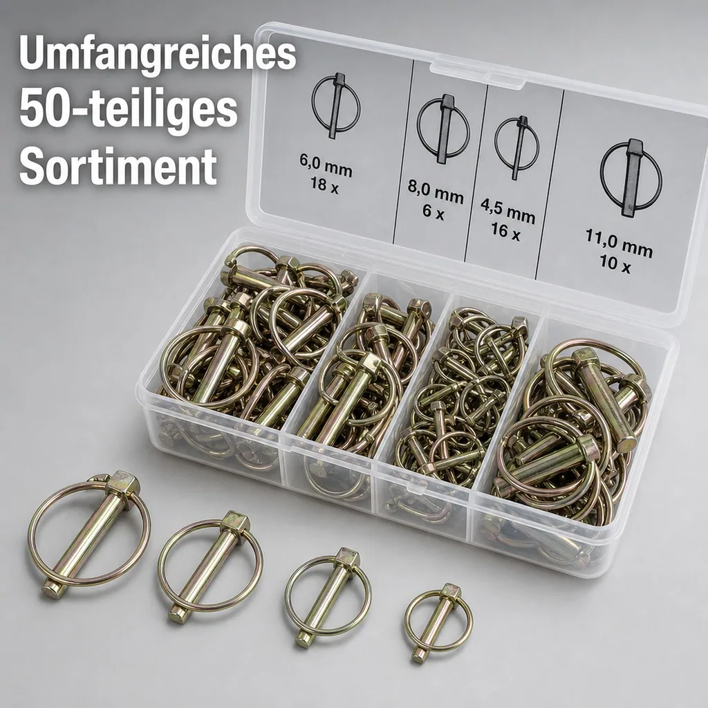 Klappsplinte-Sortiment, 50-tlg.