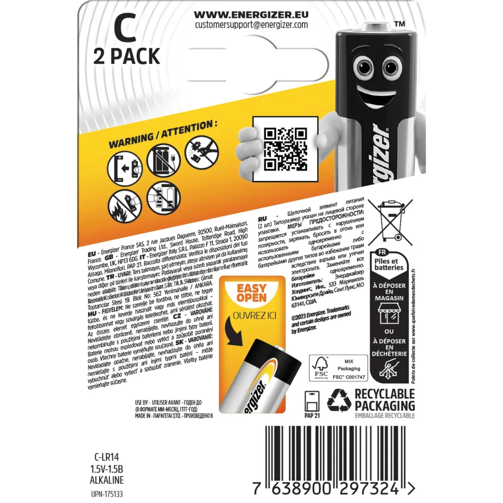 Energizer Alkaline Power Baby (C) - 2er Blister