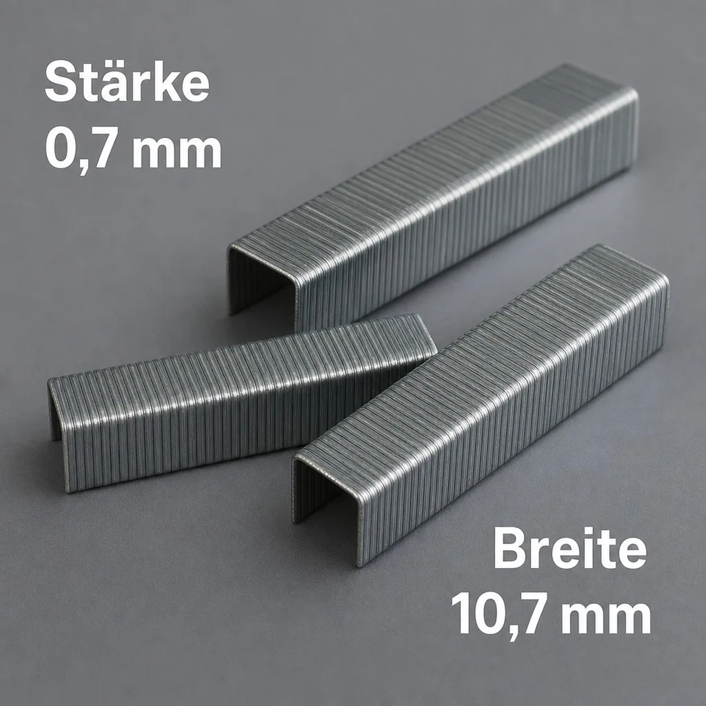 8 mm Feindraht Tacker Klammern, 1000 Stück, Stärke 0,7 mm