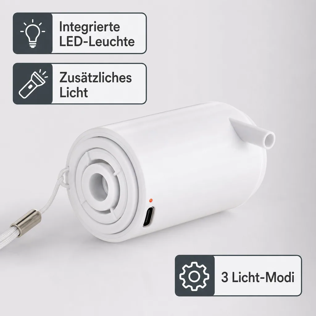 3in1 Akku-Luftpumpe X-Pump , Vakuumpumpe und LED-Leuchte