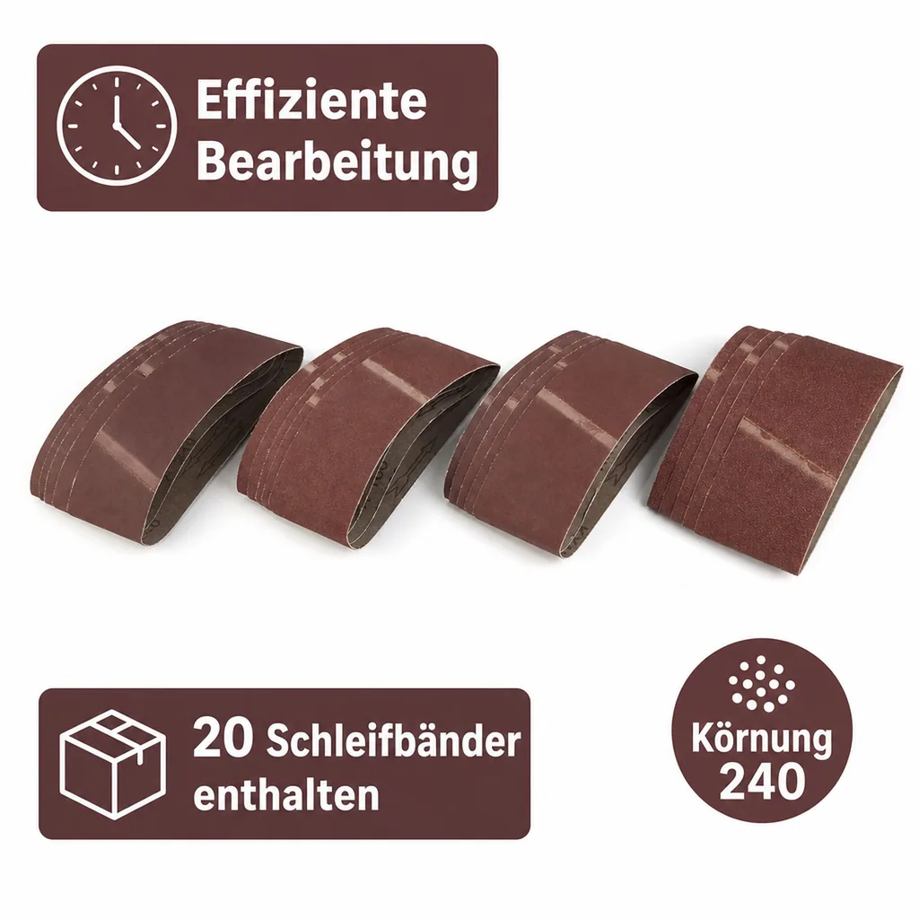 Schleifband-Set 75 x 457 mm, 20-teilig