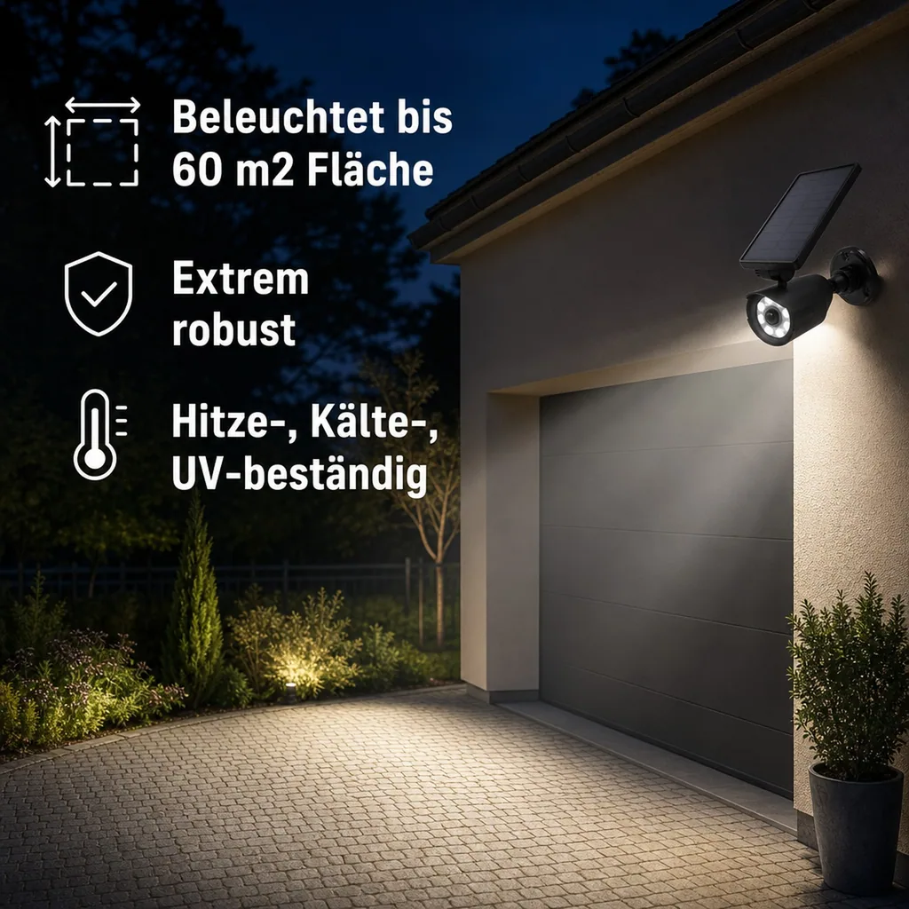 Solar Außenleuchte mit Bewegungsmelder und Dämmerungssensor
