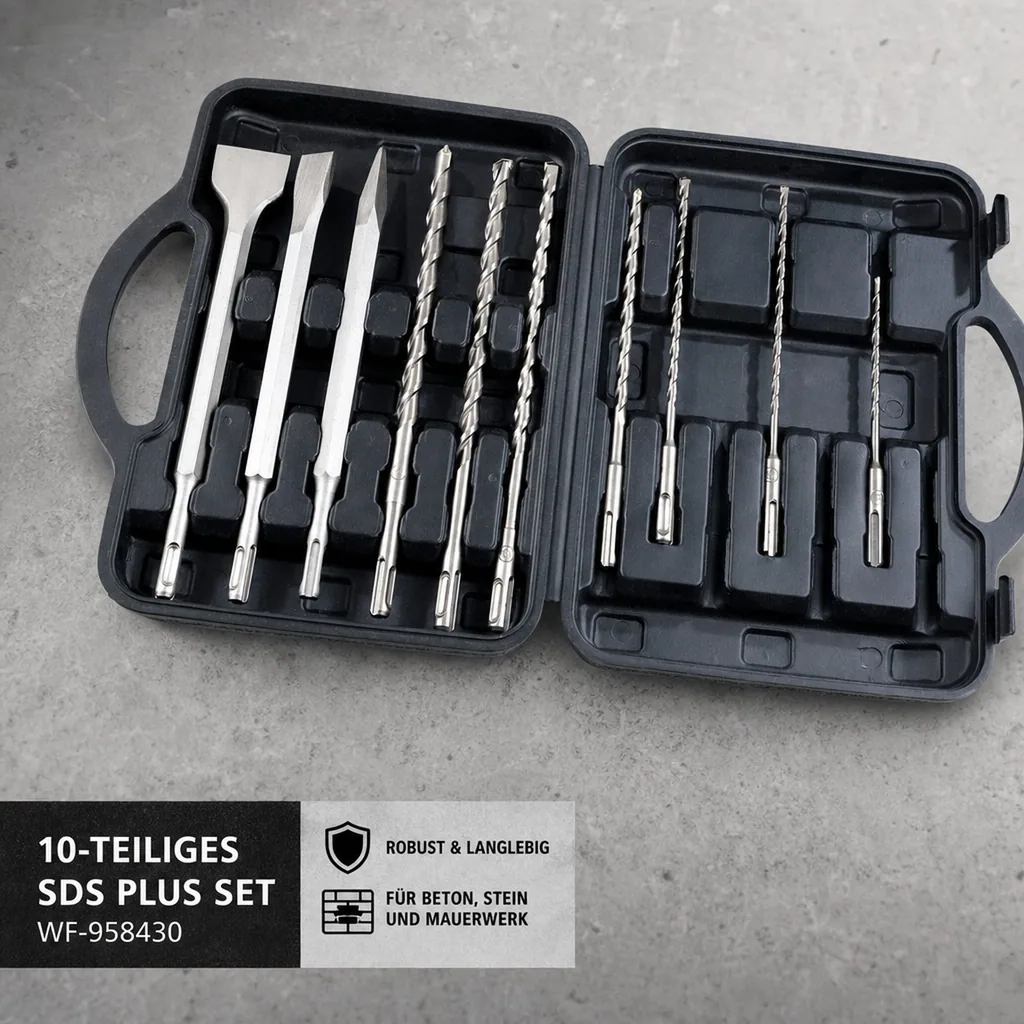 Bohrer- und Meißelset SDS Plus 10-teilig