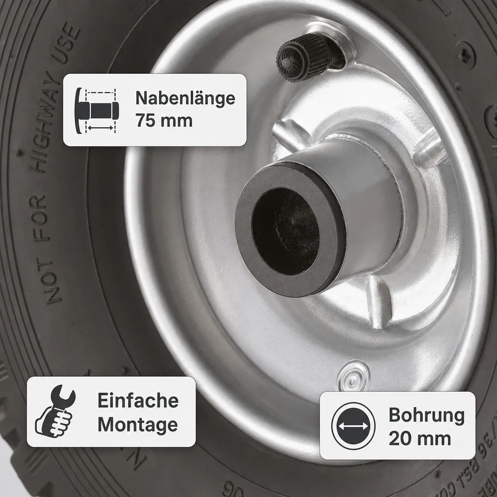 Sackkarrenrad mit Stahlfelge