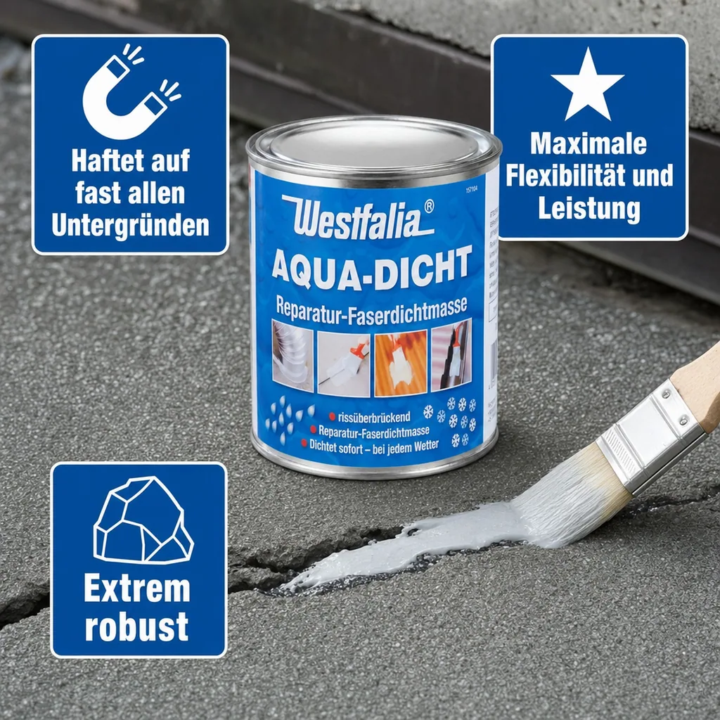 Aqua Dicht - transparente Abdichtmasse, faserverstärkt, 1 L Dose