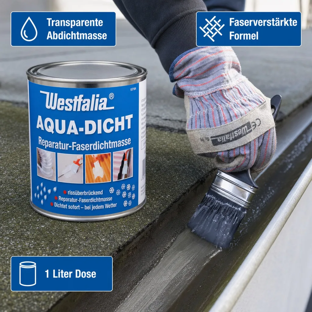 Aqua Dicht - transparente Abdichtmasse, faserverstärkt, 1 L Dose