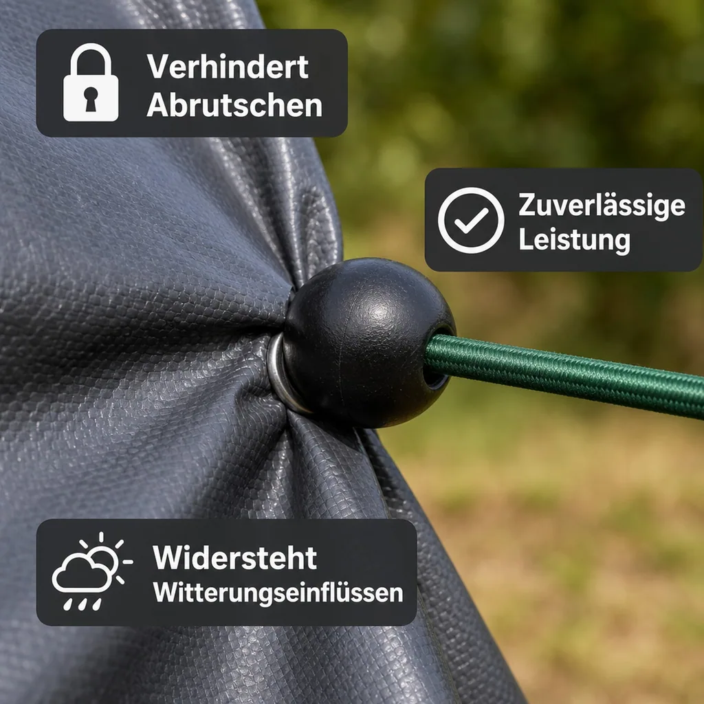 Kugel Gummibandspanner 12 Stück, zur Befestigung von Planen + Netzen