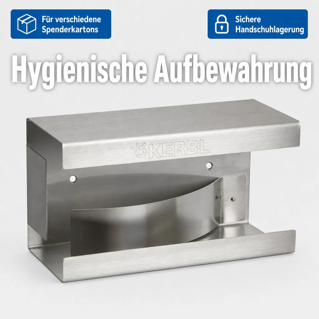 Wandhalter für Einmalhandschuhe aus Edelstahl, mit Feder