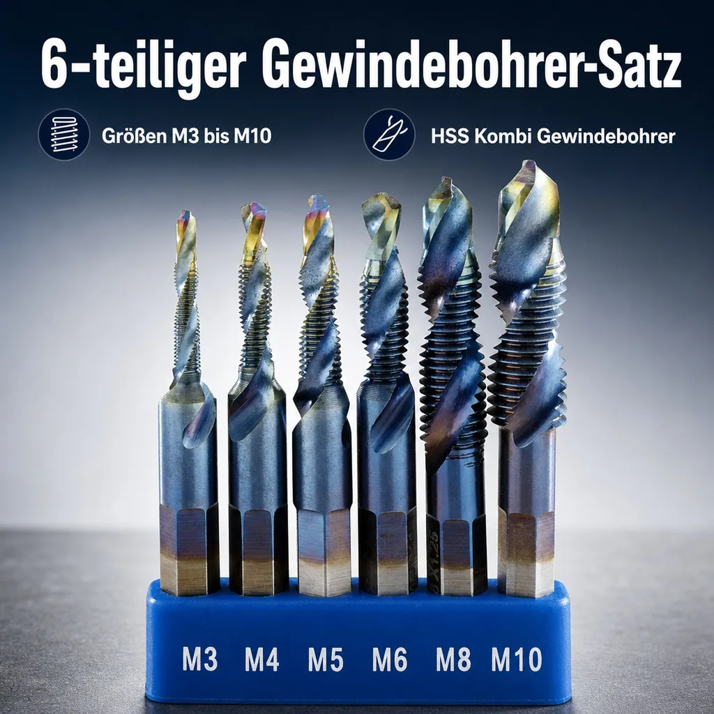 Gewindebohrer-Satz 6-teilig M3 - M10