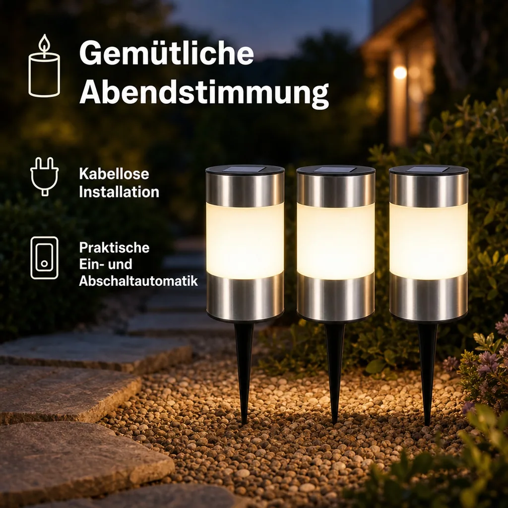 LED Solar Leuchten - 3er Set