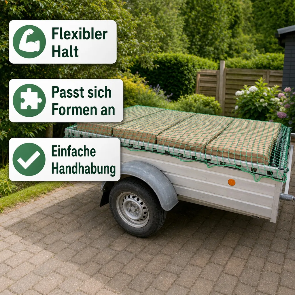 Anhängernetz mit Expanderband 1,60 x 2,50 Meter