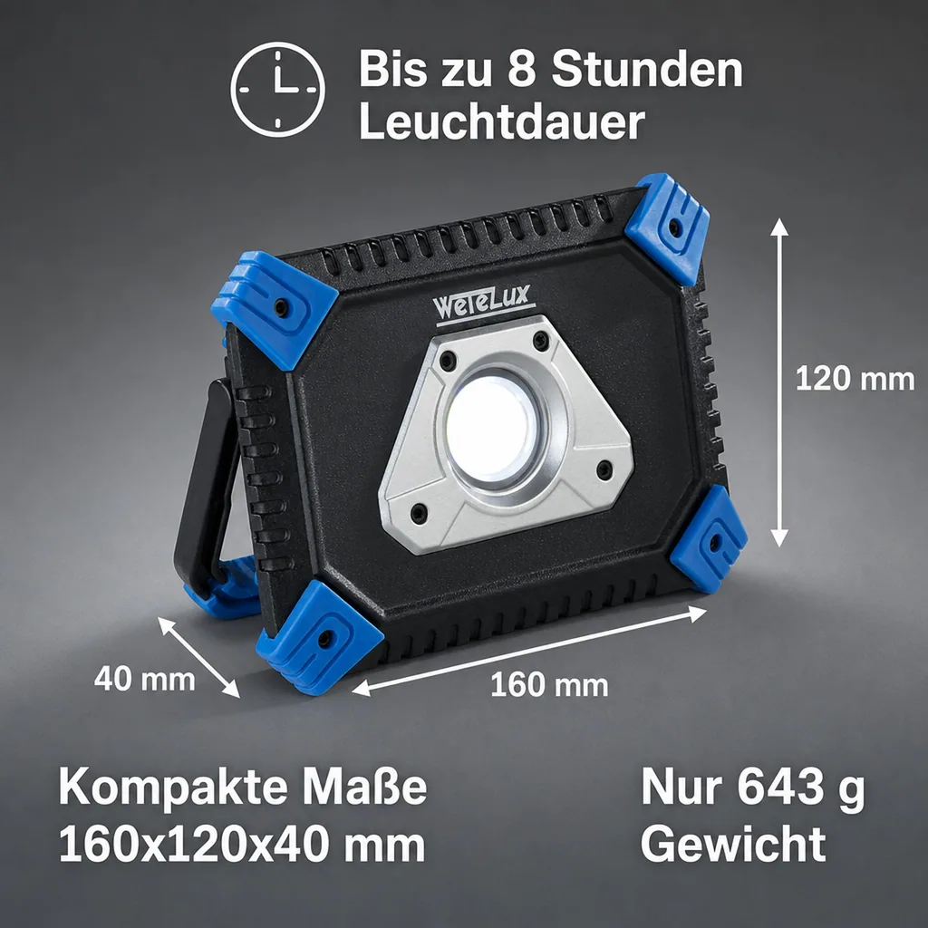LED Akku Fluter 20 Watt COB mit Powerbank