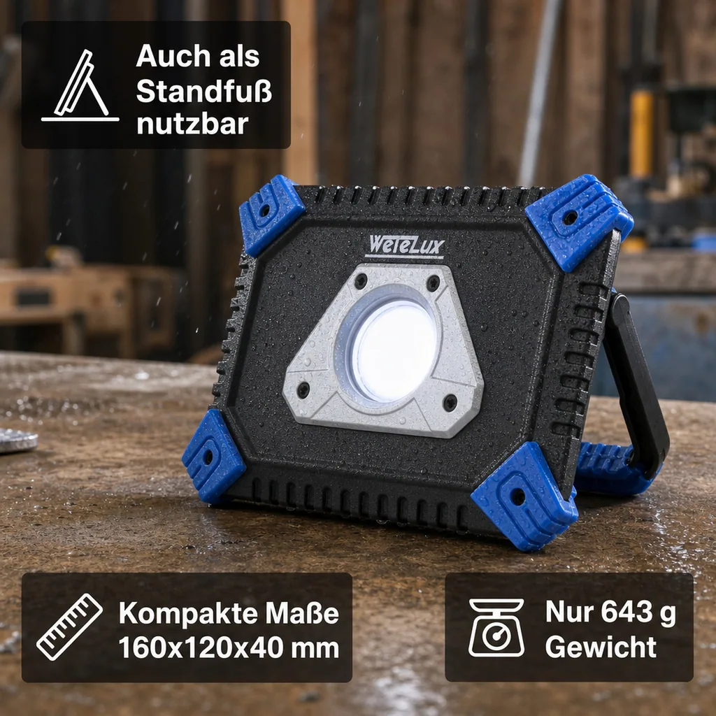 LED Akku Fluter 20 Watt COB mit Powerbank