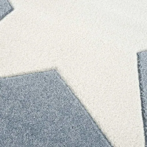 Livone Teppich Stern weiss auf blau rund, Teppichgrösse: Ø 160 cm