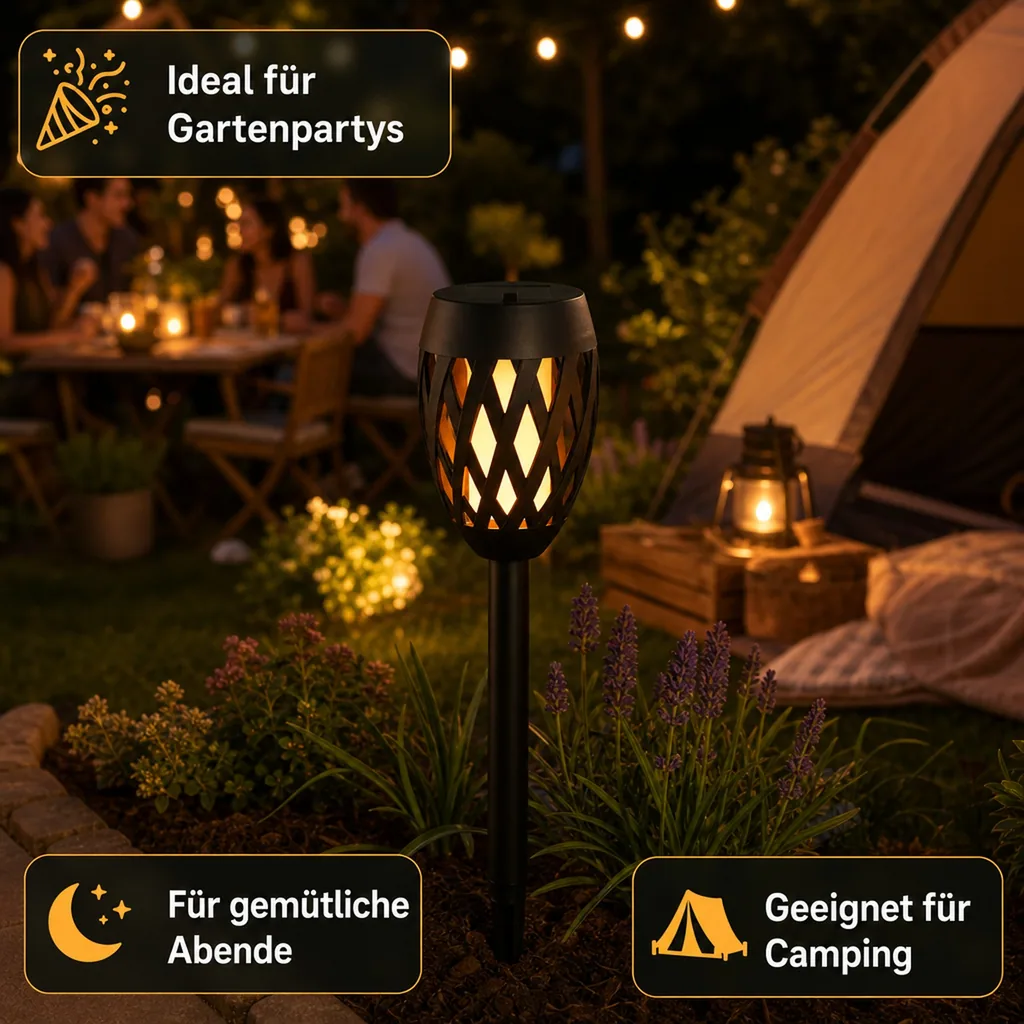 3 in 1 Solar Flammenleuchte