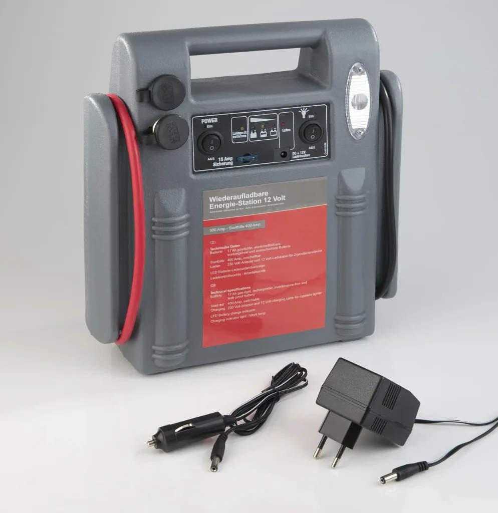 Powerpack 900 A - 15 AH - 12 Volt - 3 in 1 - Starthilfe - Arbeitsleuchte - Energie-Station
