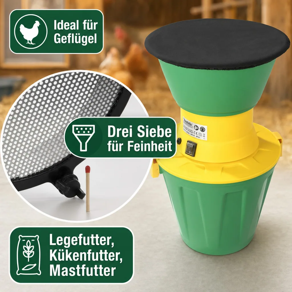 Elektrische Getreidemühle, 600 W, auch für Hülsenfrüchte