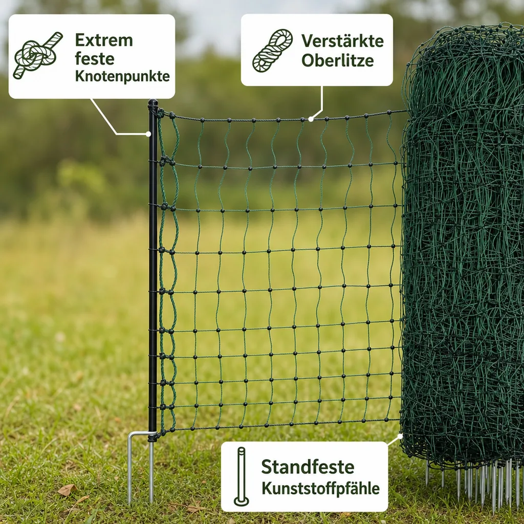 Geflügelnetz 106 cm mit Doppelspitze, 50 m, nicht elektrifizierbar