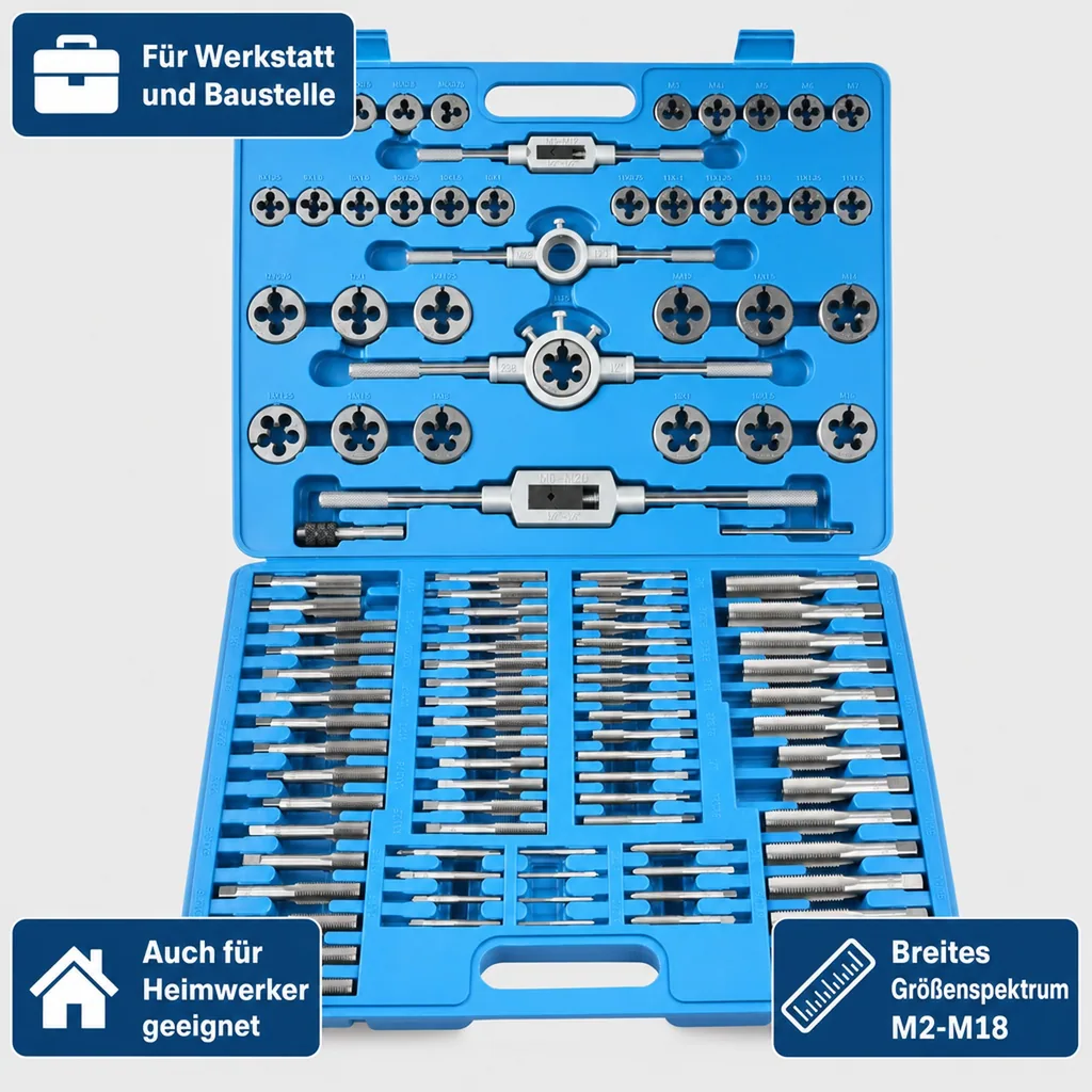 Gewindeschneidsatz M2 - M18, 110-teilig