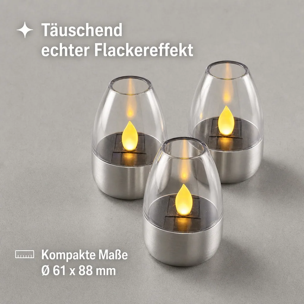 Solar Teelichter - 3er Set