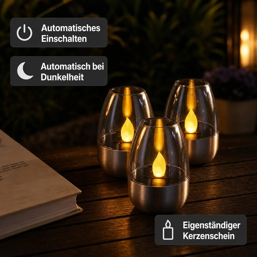 Solar Teelichter - 3er Set