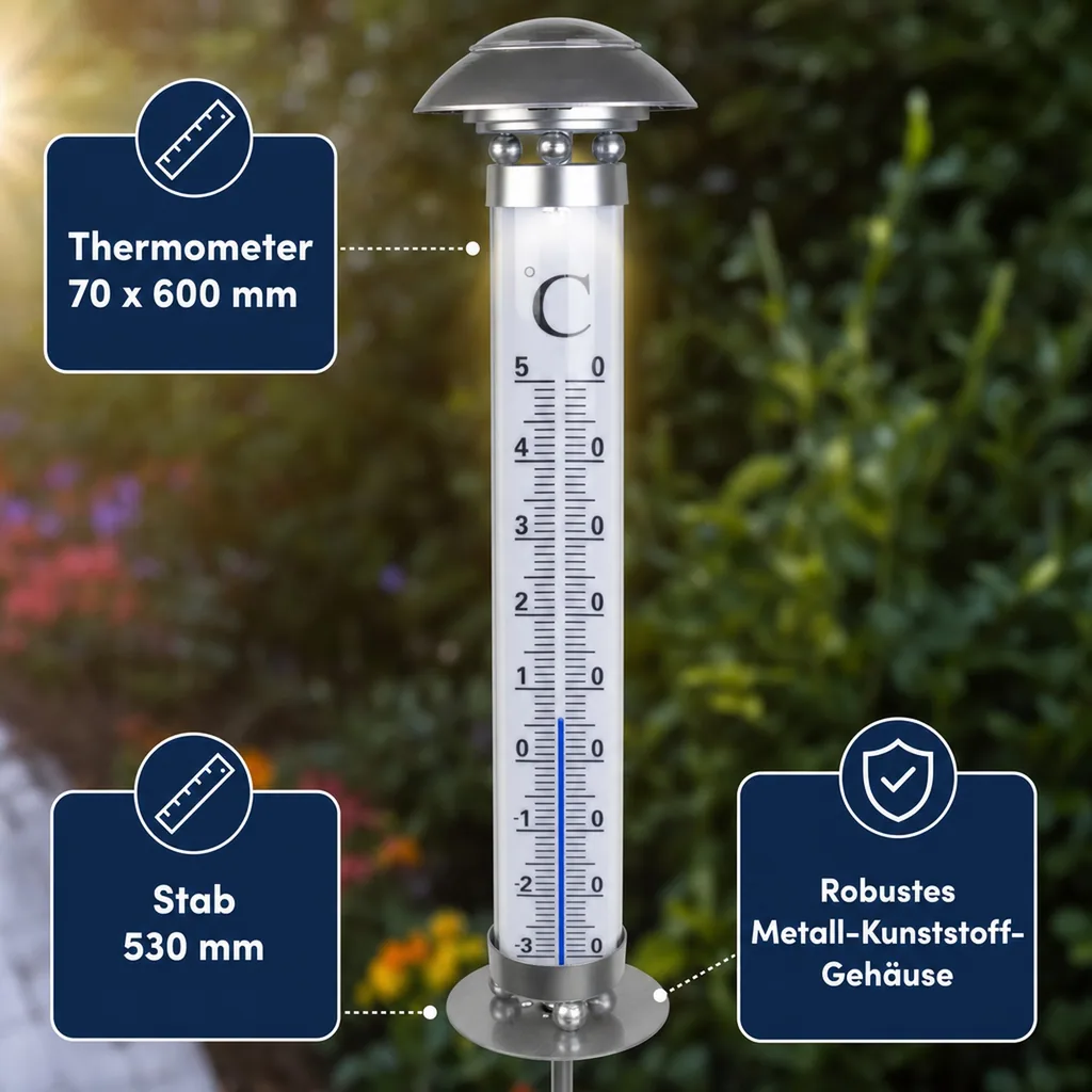 Led Garten Thermometer XXL