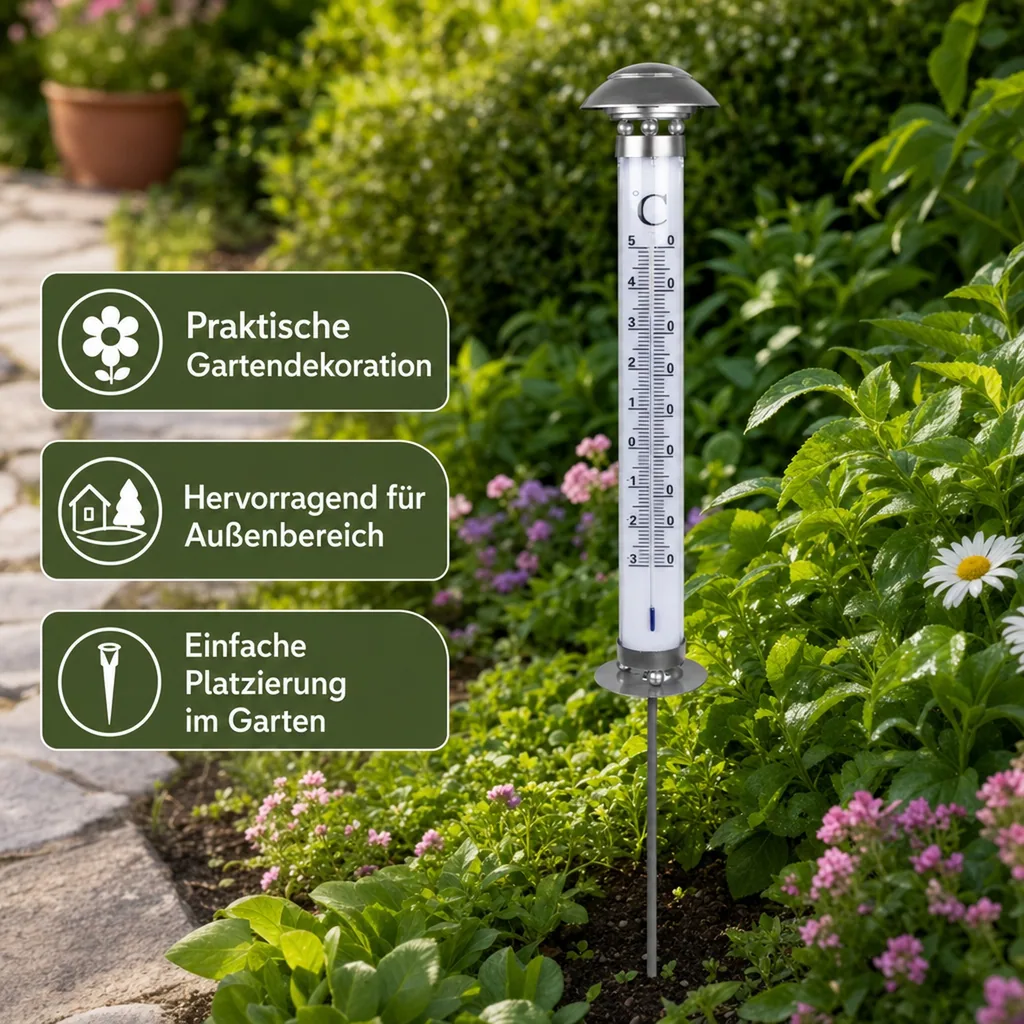 Led Garten Thermometer XXL