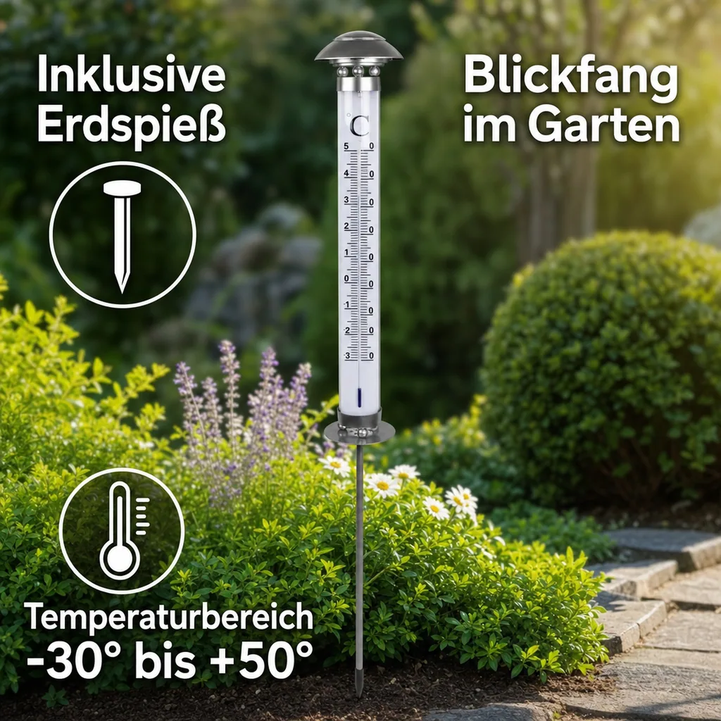 Led Garten Thermometer XXL