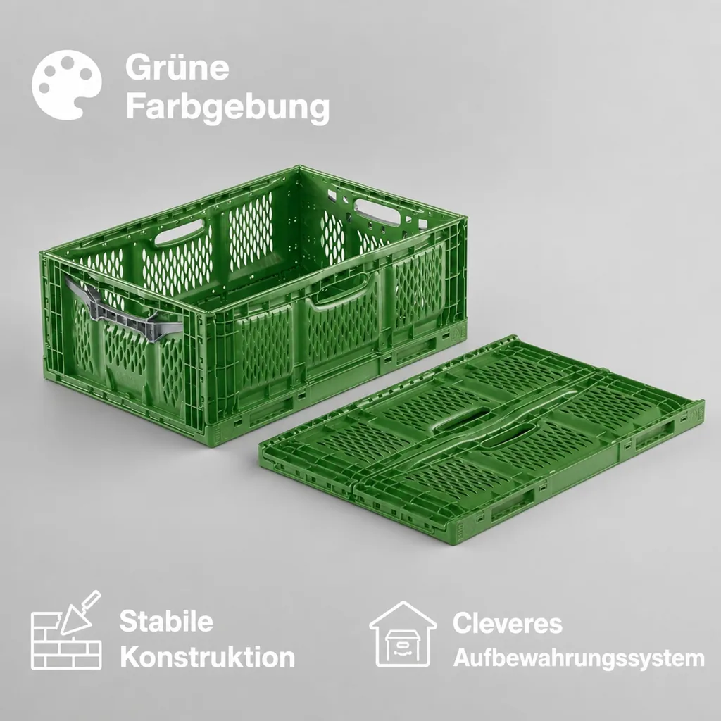 Klappbox 40x30x18cm durchbrochen grün