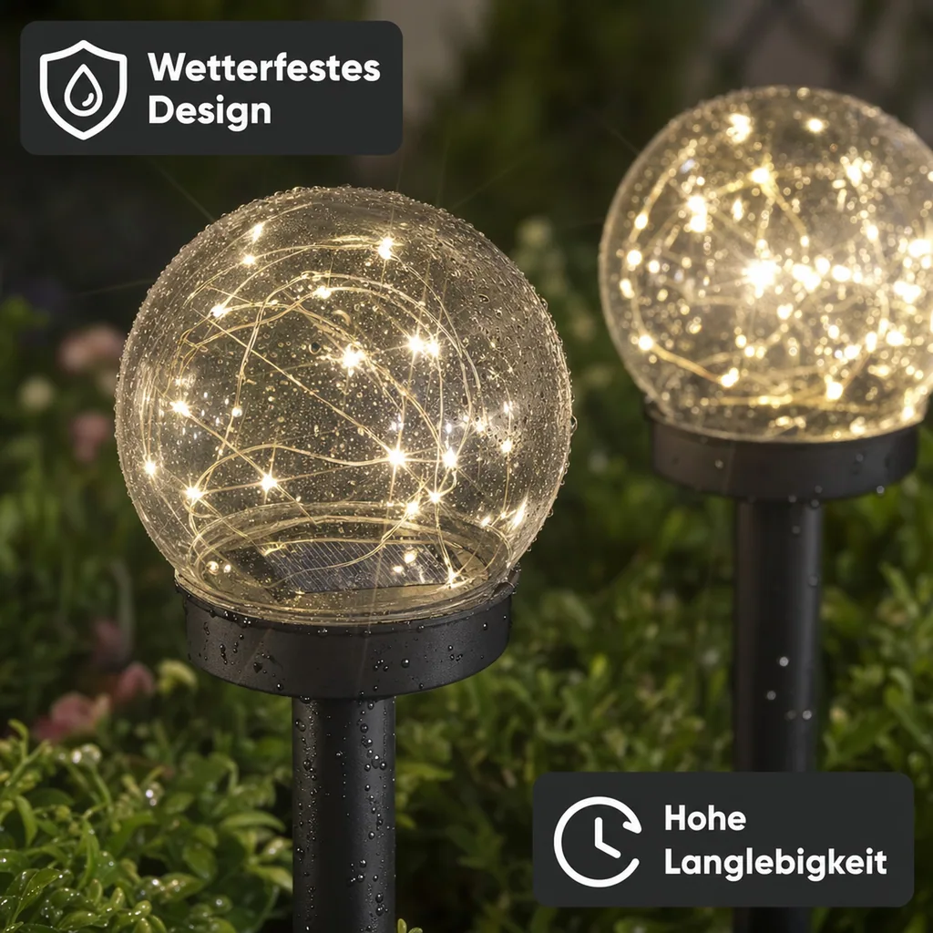 Solar Kugel Set, 10 cm, 2er-Set