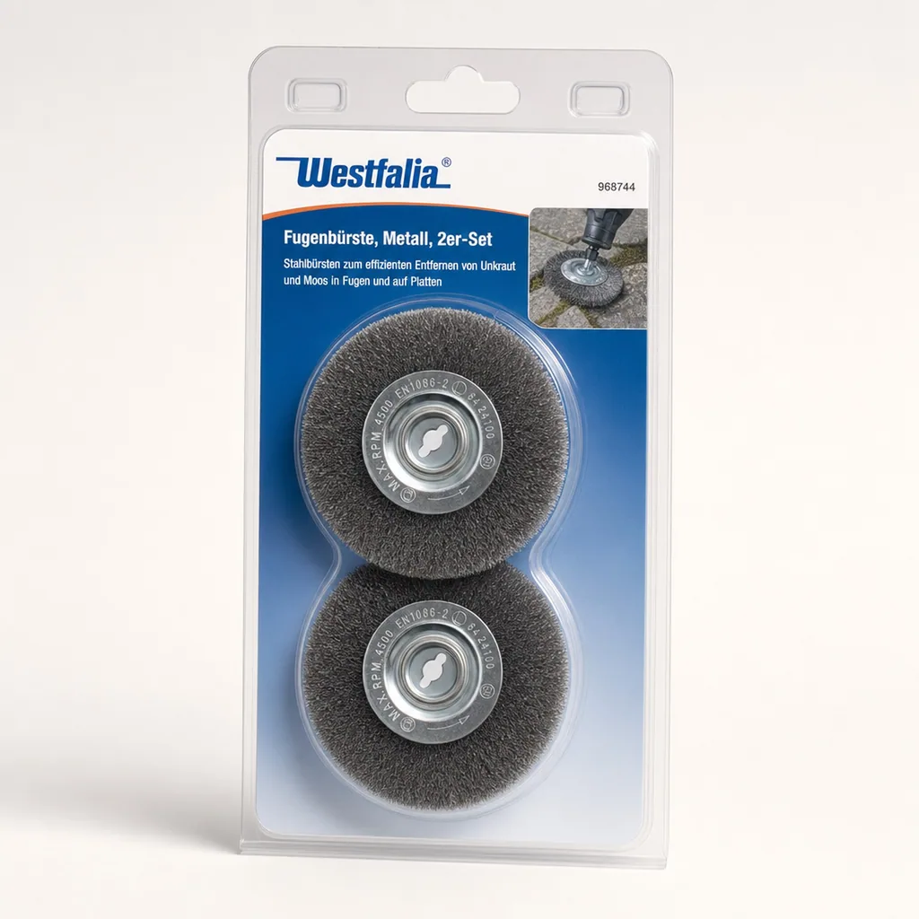 Fugenbürste, Metall, 2er-Set zu 968744 2 in 1 Fugenturbo mit Fangbox