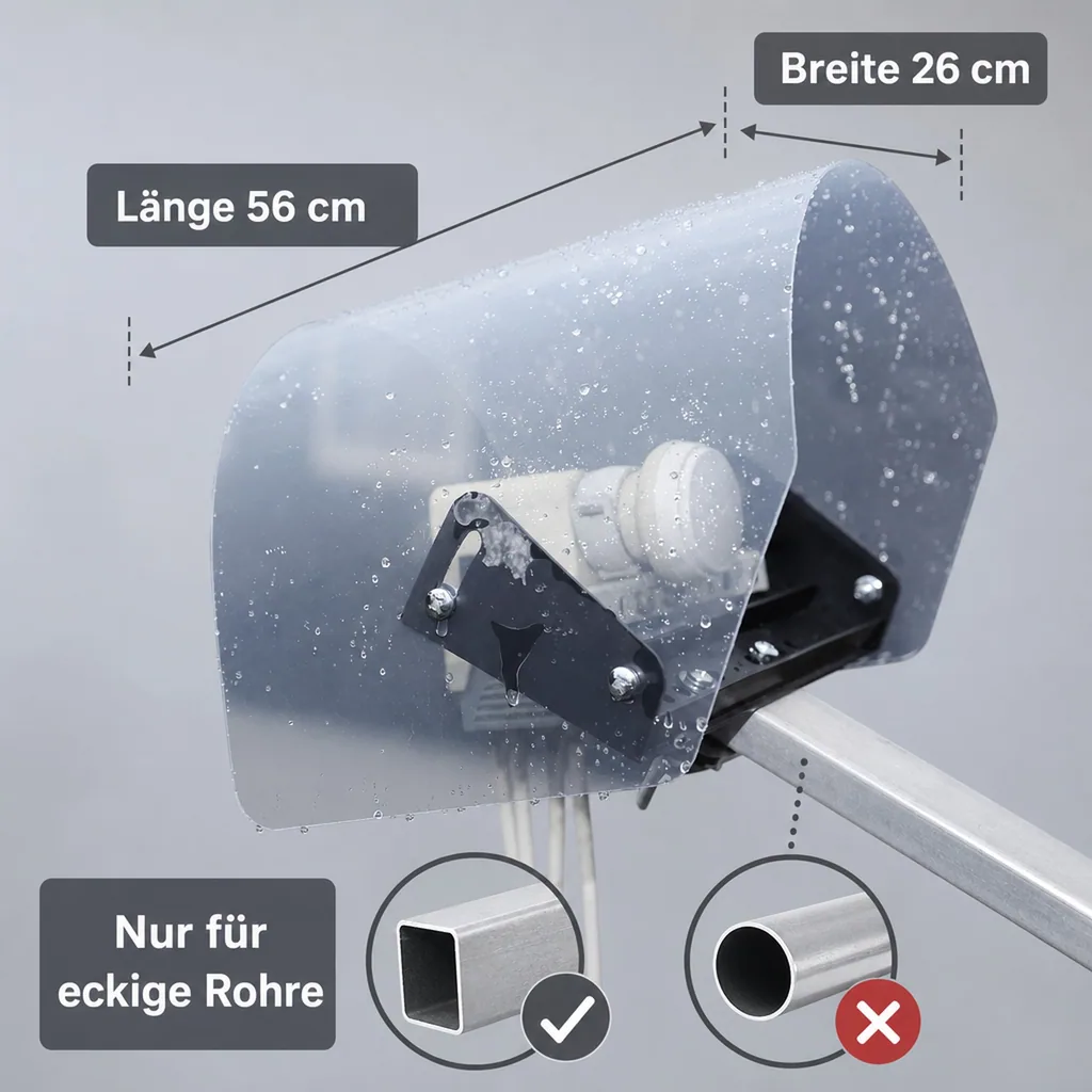 Regen- und UV-Schutz für LNBs von SAT-Anlagen