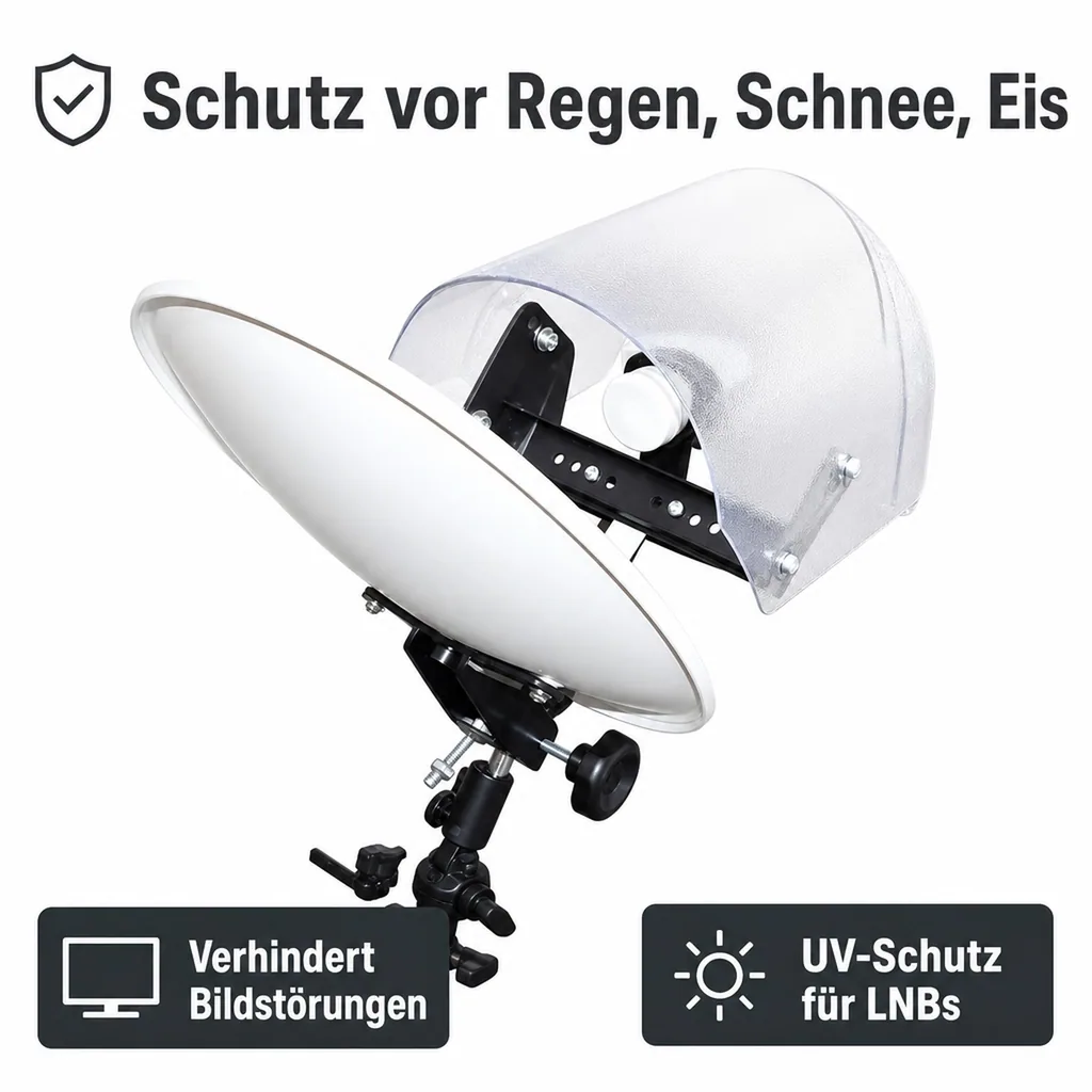 Regen- und UV-Schutz für LNBs von SAT-Anlagen