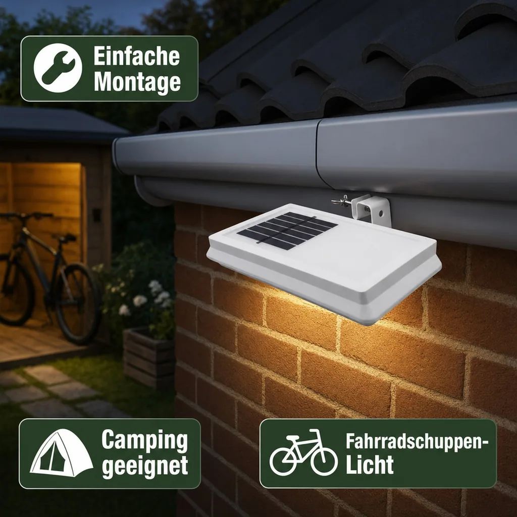 Solar LED Dachrinnenleuchten – 2 Stück
