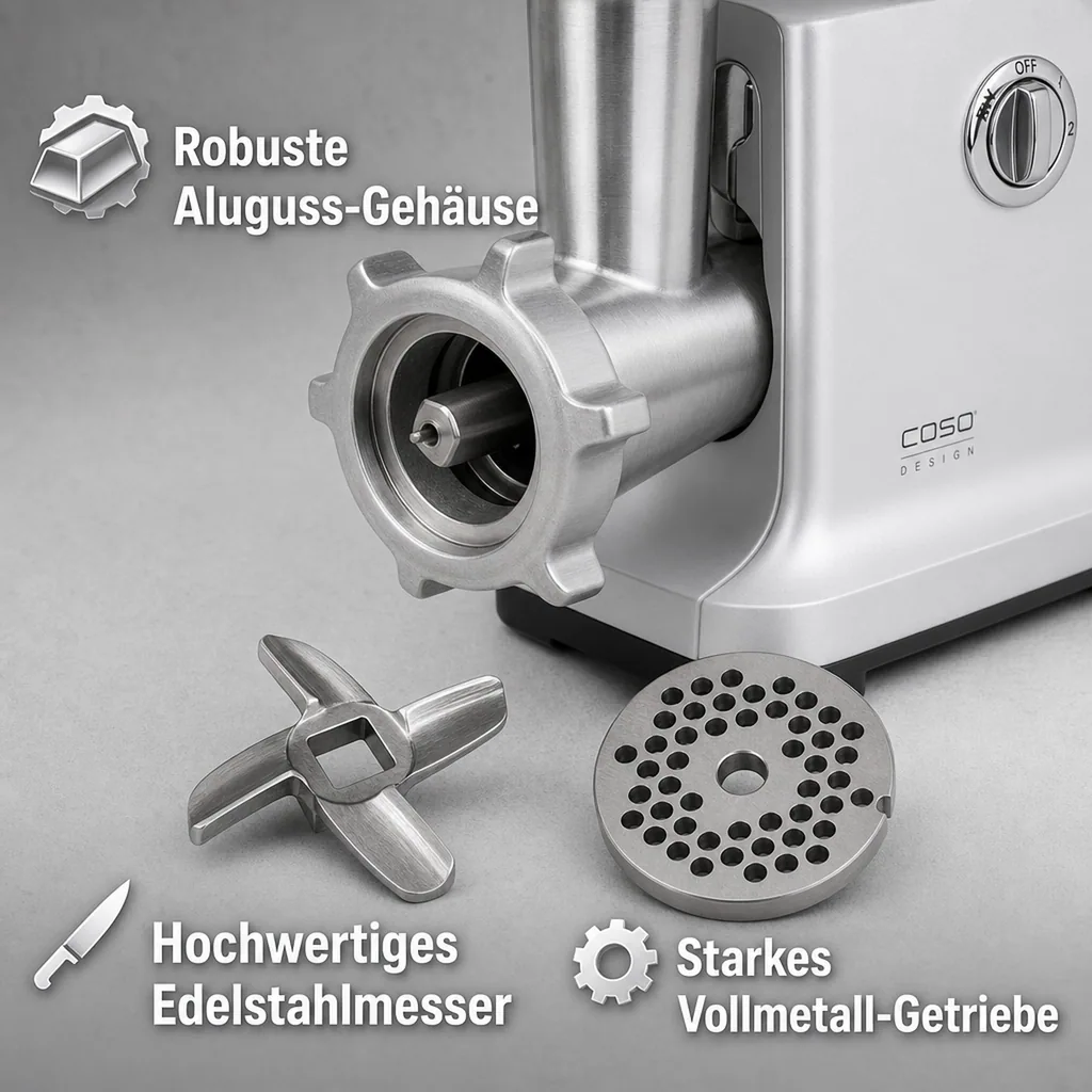 Fleischwolf „FW2000“, 2000 Watt, Aluguss/ Edelstahl