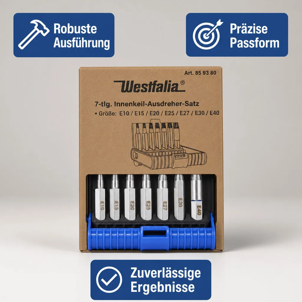 Innenkeil-Schraubenausdreher Satz (Linksdreher) 7-teilig