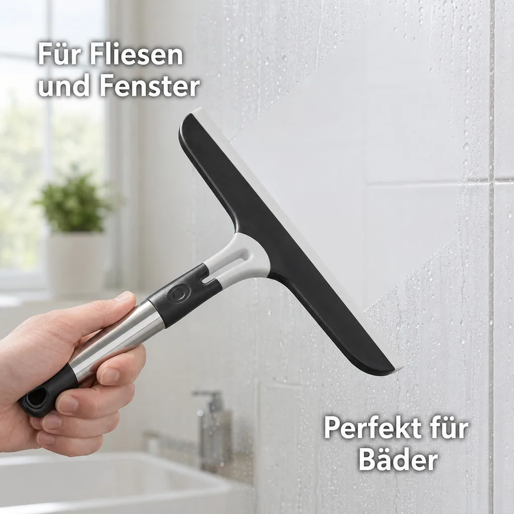 Duschabzieher, Edelstahl