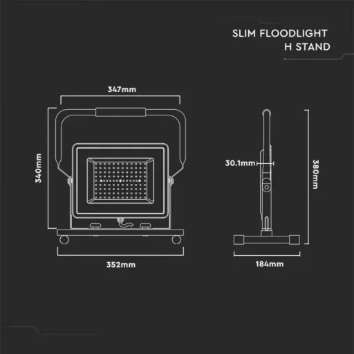VT-109 LED-Arbeitsleuchte / Baulampe - 100W - 8000Lm - 6400K