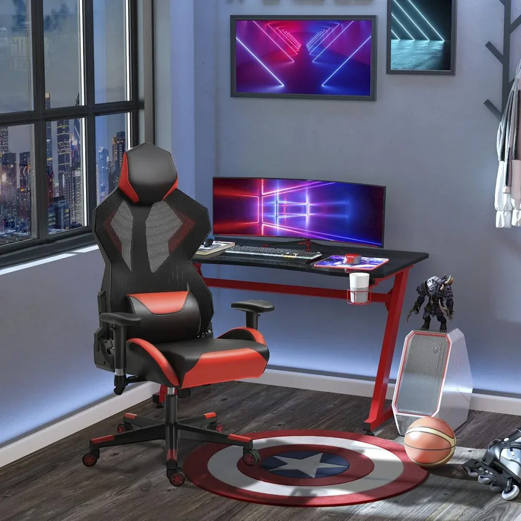 Gamingstuhl Bürostuhl Schreibtischstuhl Ergonomisches Design Rennstil modern höhenverstellbar Schaumstoff Nylon PU-Leder