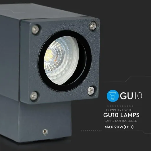 VT-841 Wandleuchte für den Außenbereich - GU10 - Grau - IP44