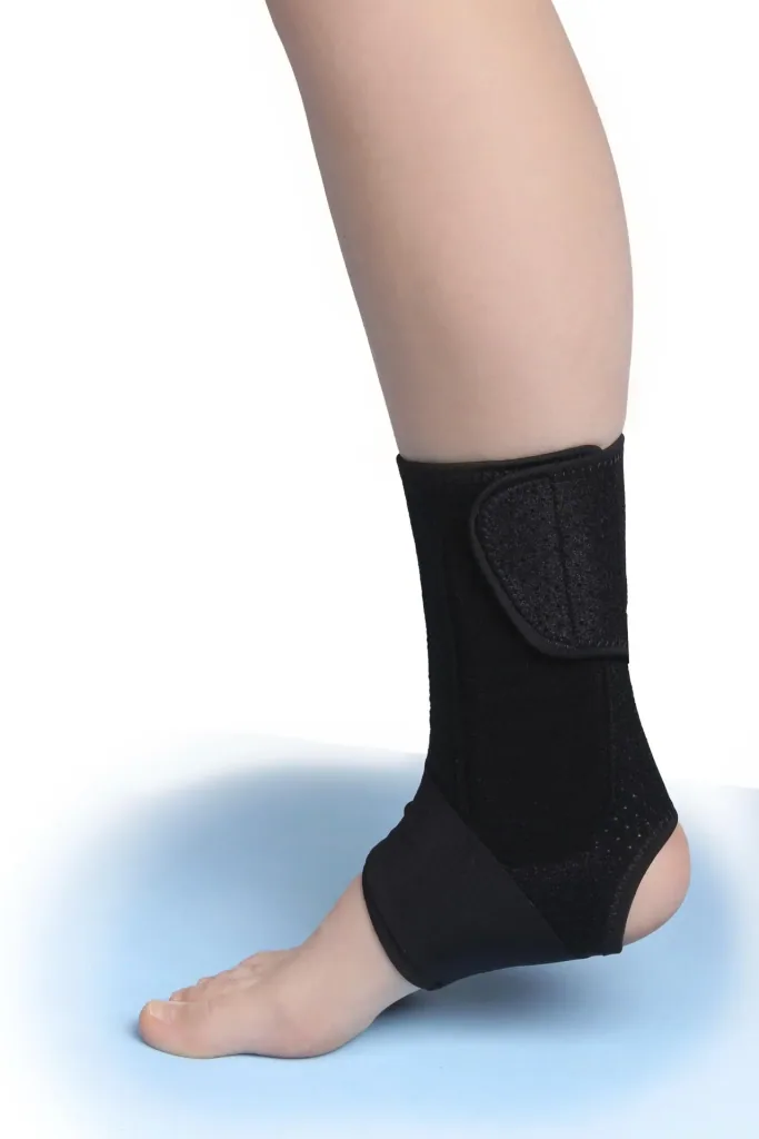 Aktiv-Knöchelbandage mit Klettverschluss, Universalgröße „Flexitek“. Schwarz