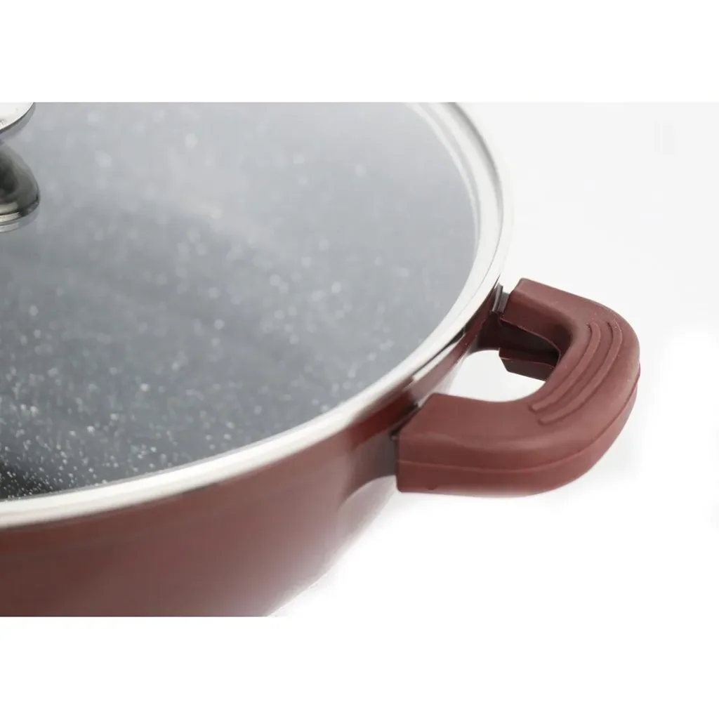 Platin-Bräter - Antihaftbeschichtung - 28cm - Burgunderrot