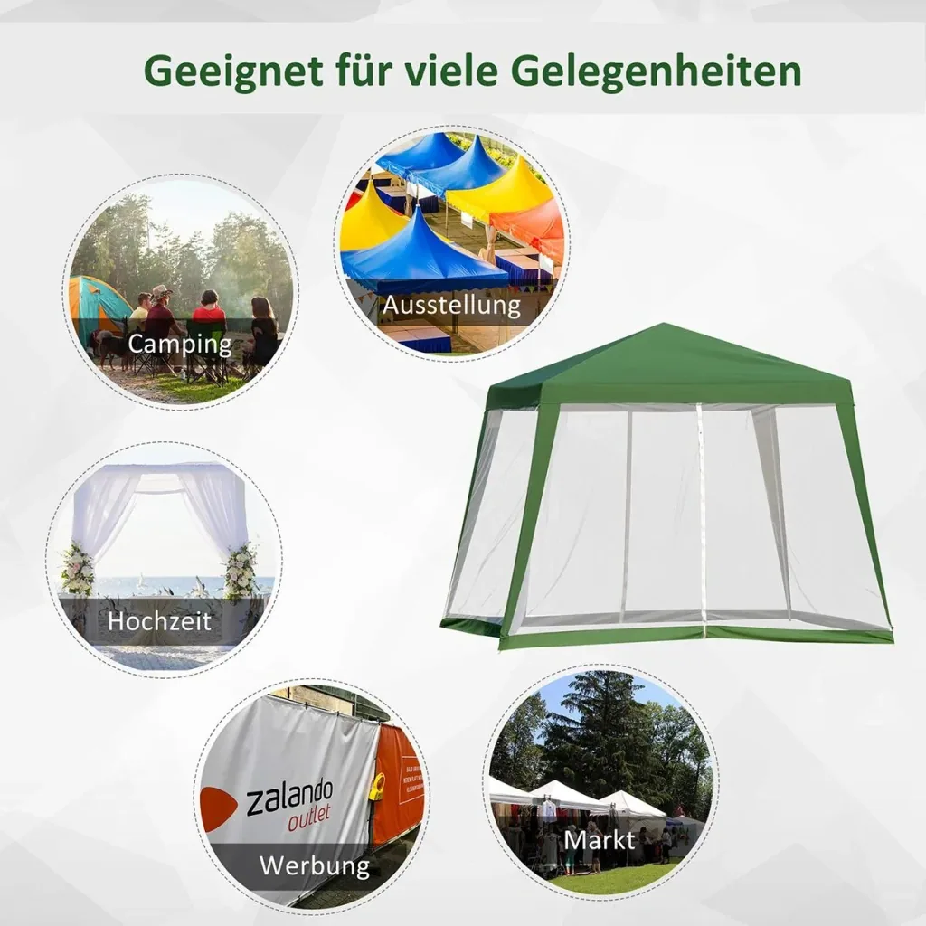 Pavillon mit Moskitonetz beige